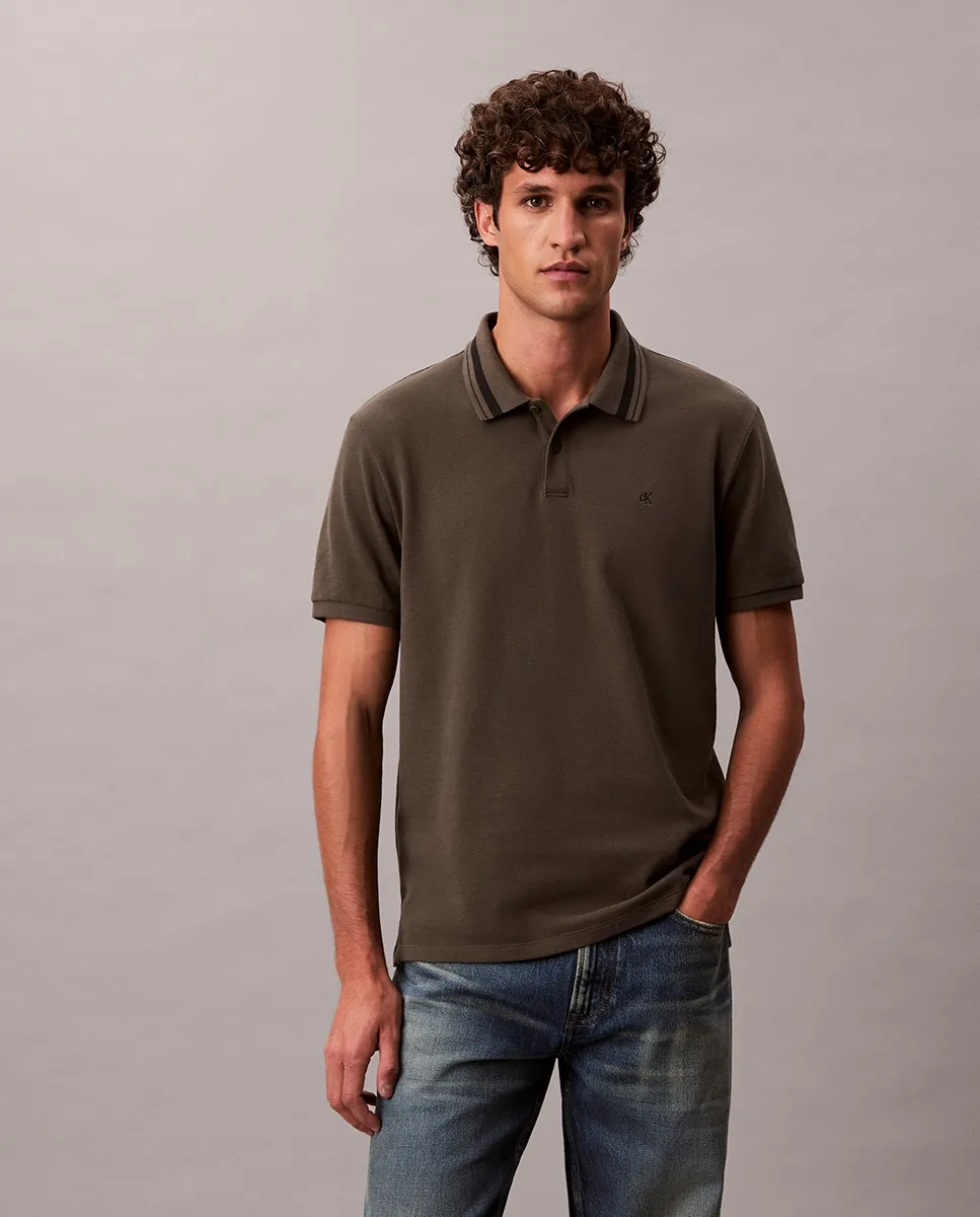 

Мужское поло с монограммой Calvin Klein Jeans, темно-серый