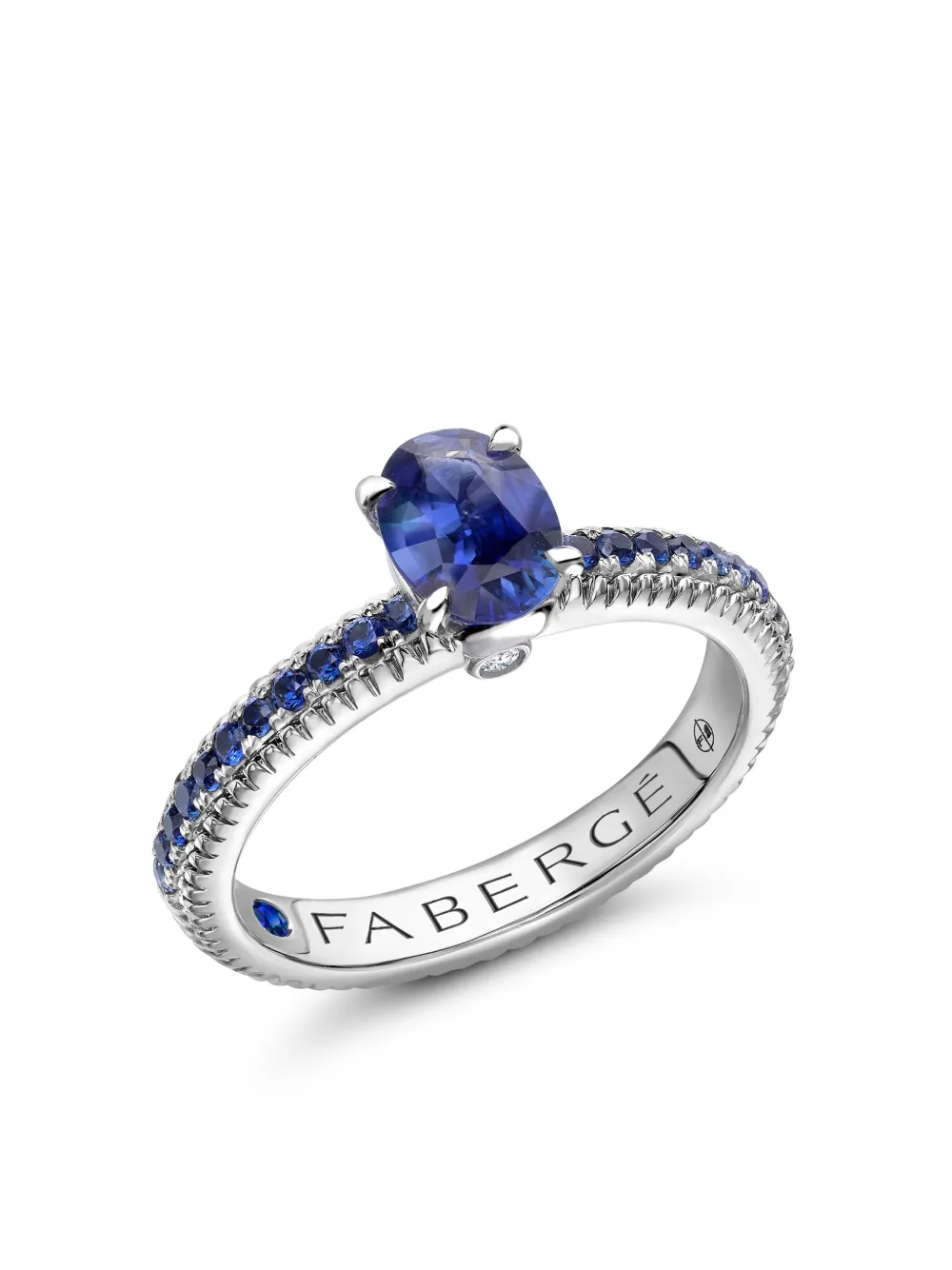 

Кольцо Colours Of Love из белого золота с бриллиантами и сапфиром FABERGÉ, серебяный