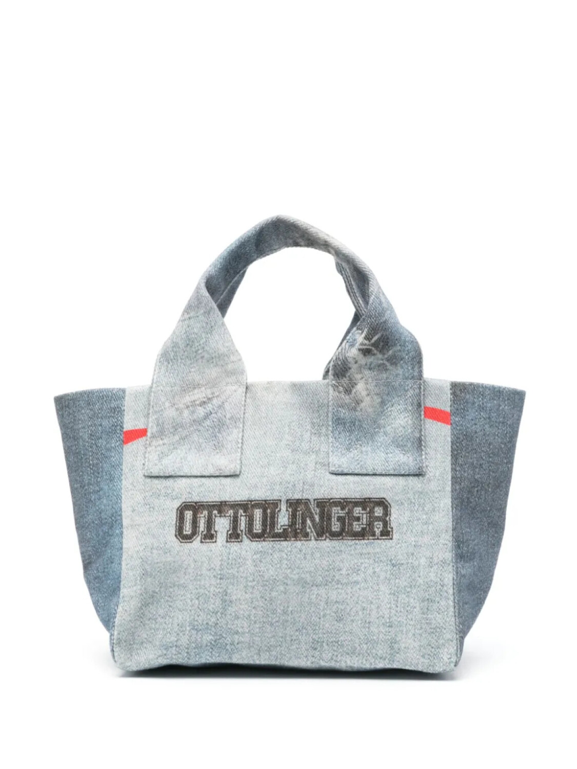 

Мини-сумка-шоппер Ottolinger с принтом из денима, синий