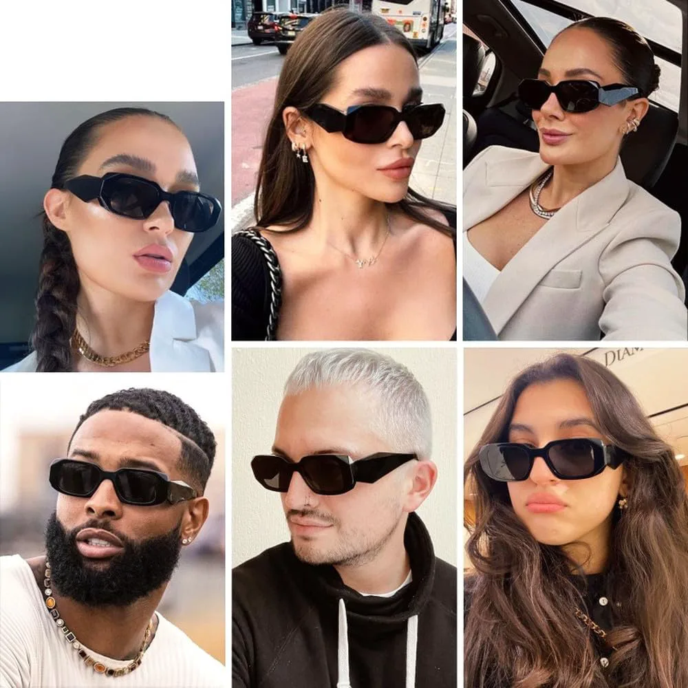 

Ретро прямоугольные солнцезащитные очки для женщин и мужчин, модные маленькие солнцезащитные очки с защитой от УФ-излучения UV400, оправа C2 MTZJH, One Color