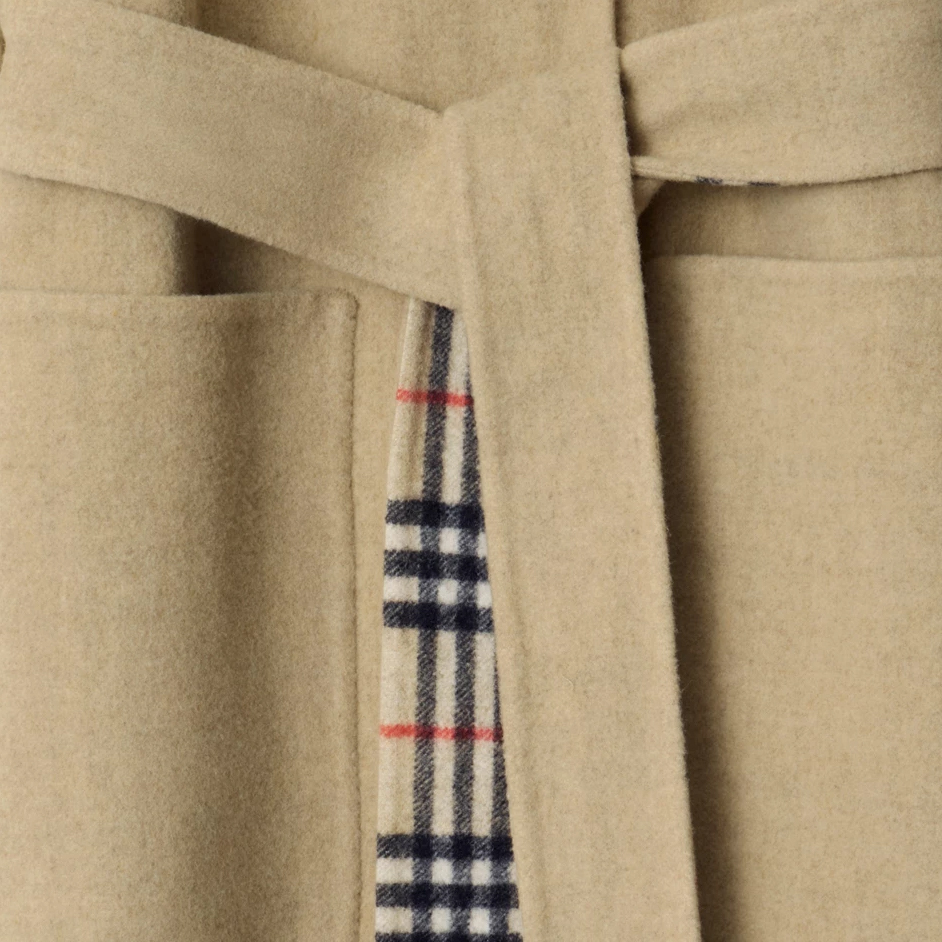 Пальто Burberry с поясом в клетку, осенне-зимнее, песочный — фото 3