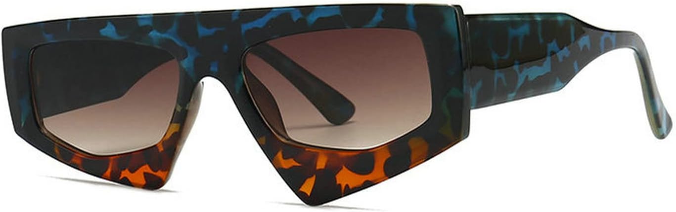 

Солнцезащитные очки COTIA в стиле ретро, ​​неровная квадратная форма, женские, модные, с ярким леопардовым принтом, защита от УФ-излучения UV400, мужские, с толстой оправой и градиентным переходом цвета, Blue Leopard Tea