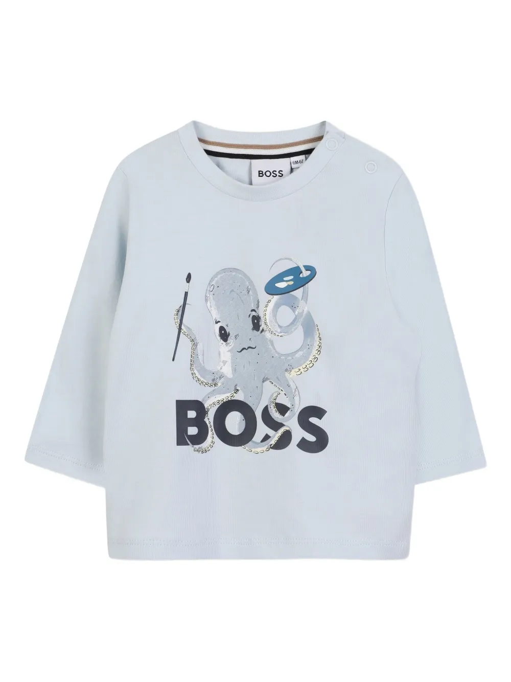 

Футболка с длинными рукавами и принтом BOSS Kidswear, синий