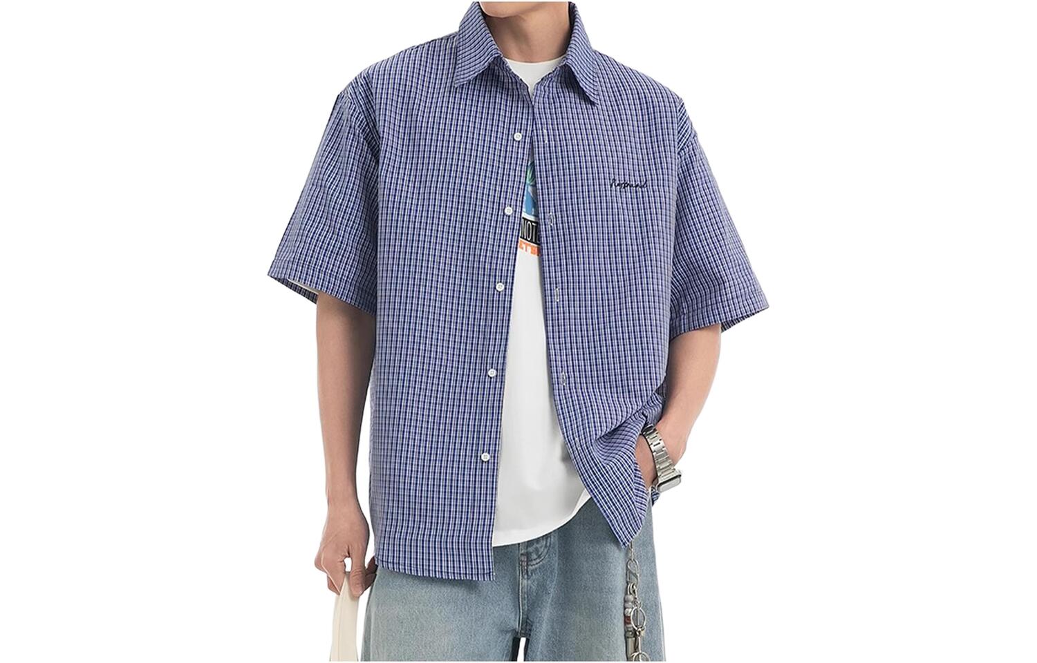 

ZIAREL Рубашка Unisex Blue Lapel Moderate