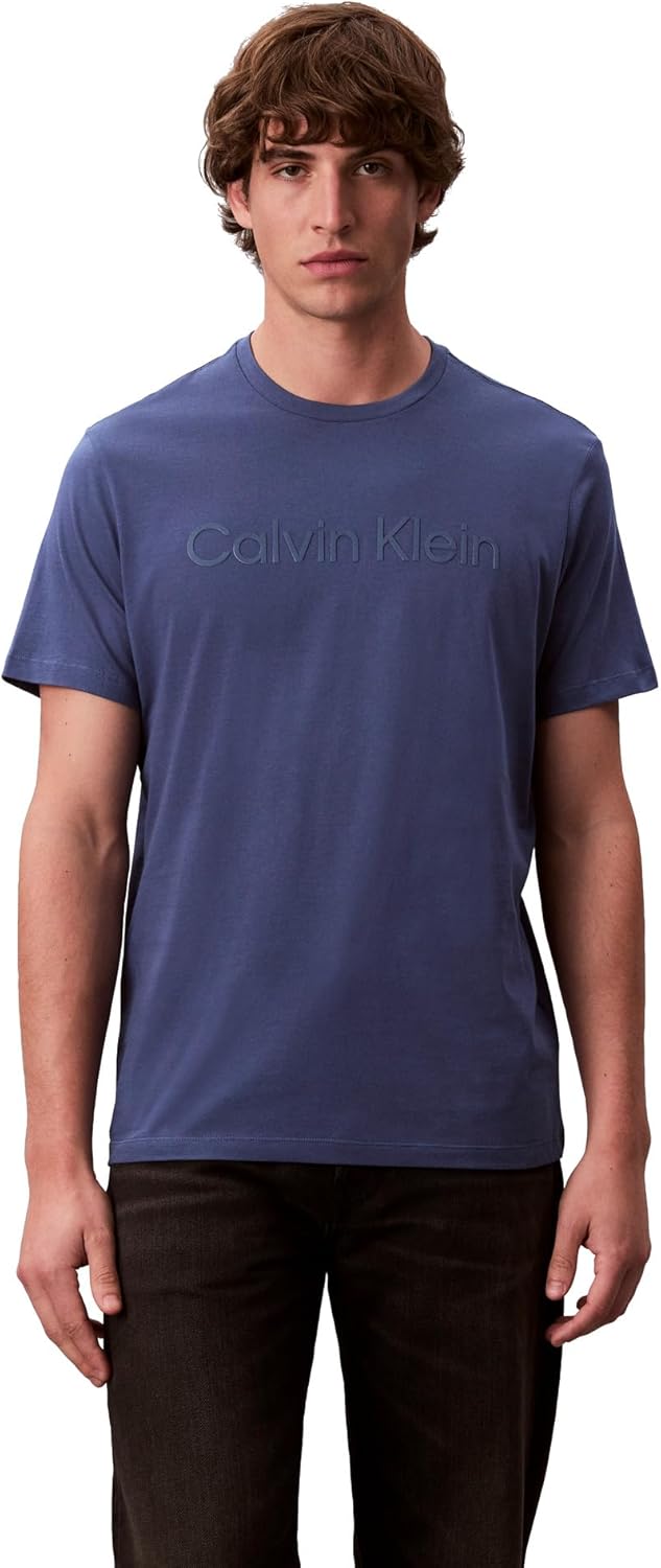 

Мужская футболка Calvin Klein свободного кроя с круглым вырезом и логотипом CK, Ensign Blue, Синий, Мужская футболка Calvin Klein свободного кроя с круглым вырезом и логотипом CK, Ensign Blue