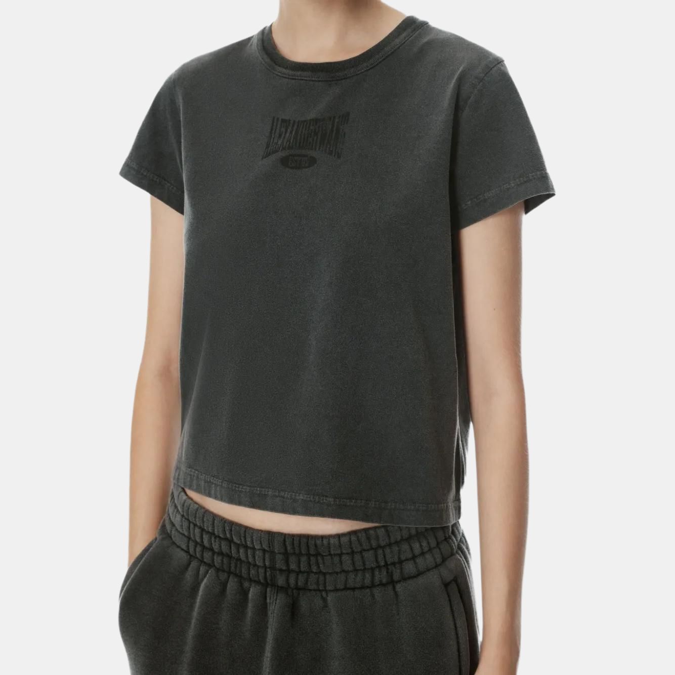 Футболка из хлопка с логотипом Alexander Wang, черный — фото 3