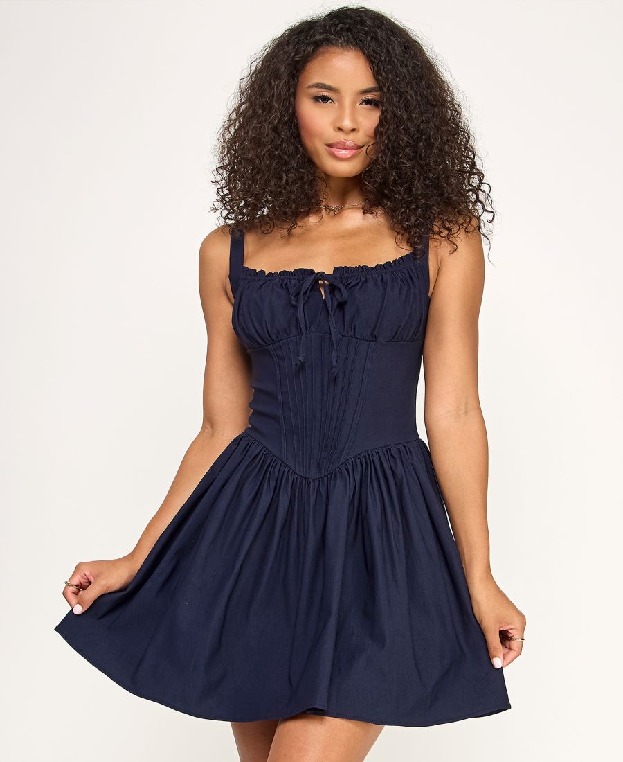 

Женское мягкое платье-корсаж с присборенным бюстом KATIA RAE, Navy