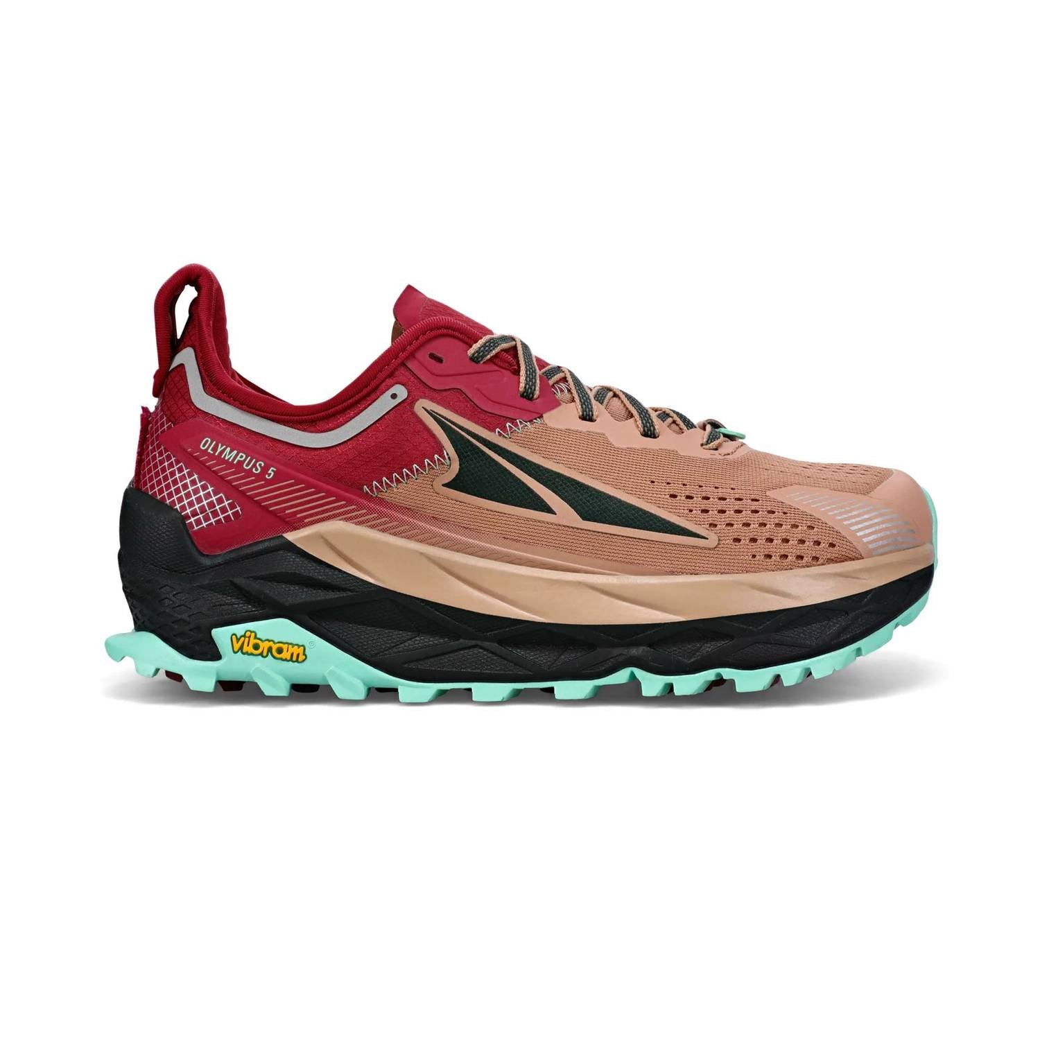 Женские трейловые кроссовки Olympus 5 в коричнево-красном цвете ALTRA