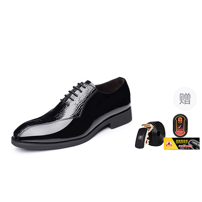 

LAORENTOU Мужские туфли черные на низком каблуке с подкладкой из черного флиса, цвет [Gift Set]Black Fleece-Lined