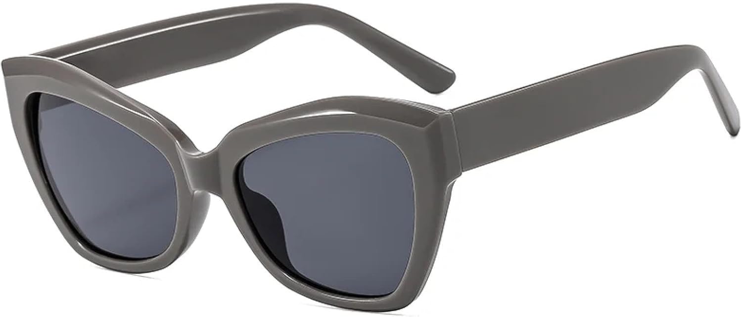 

Солнцезащитные очки с защитой от УФ-излучения UV400 | Толстая оправа "кошачий глаз" | Для женщин и мужчин, для занятий спортом на открытом воздухе и вождения DSVIGF, Dark Grey