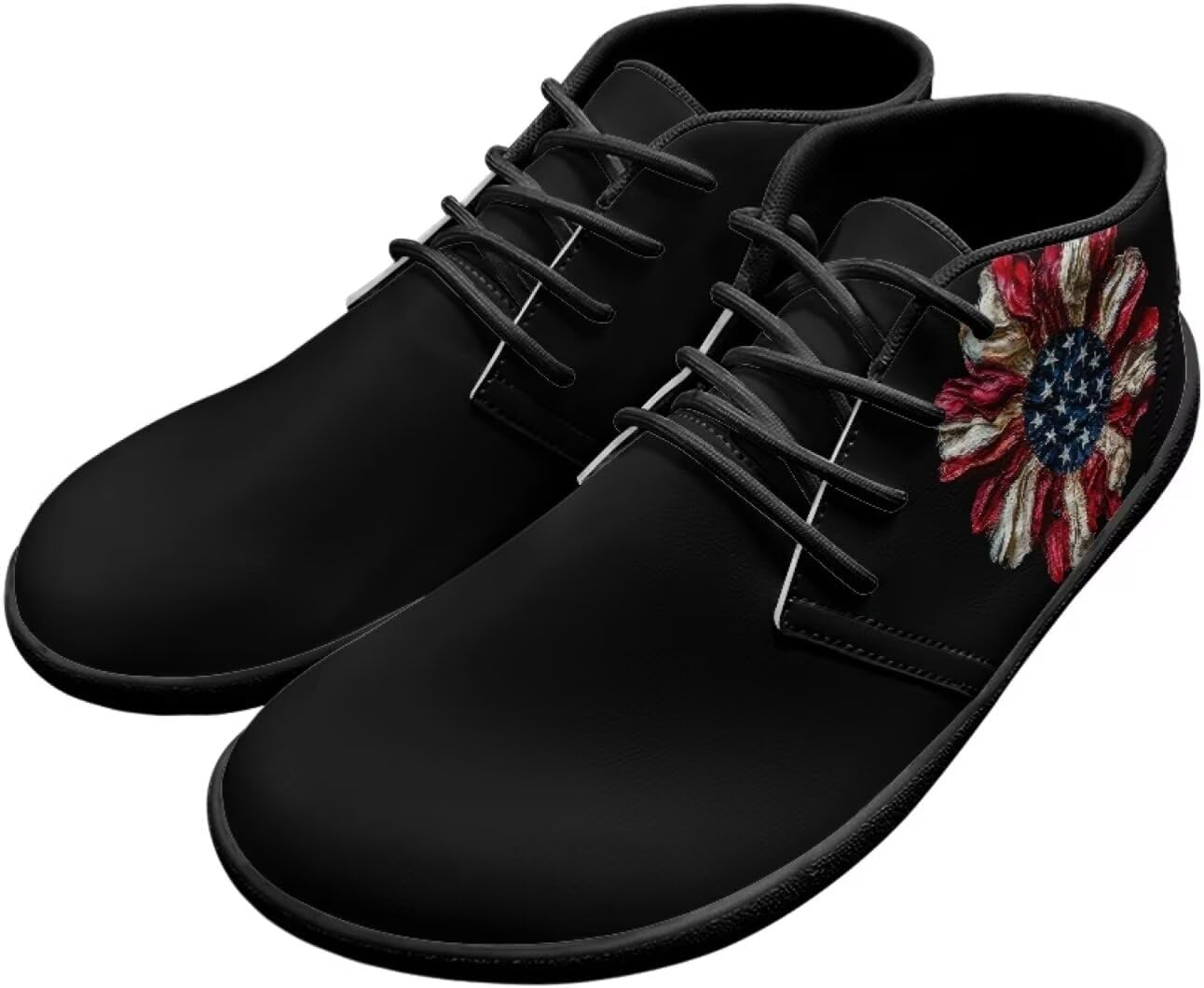 

Кожаные мужские кроссовки Forchrinse White Horse с красивым небом, для повседневной ходьбы и вождения, повседневные кожаные шнурованные туфли, средние ботинки Чукка, легкие, Us Flag