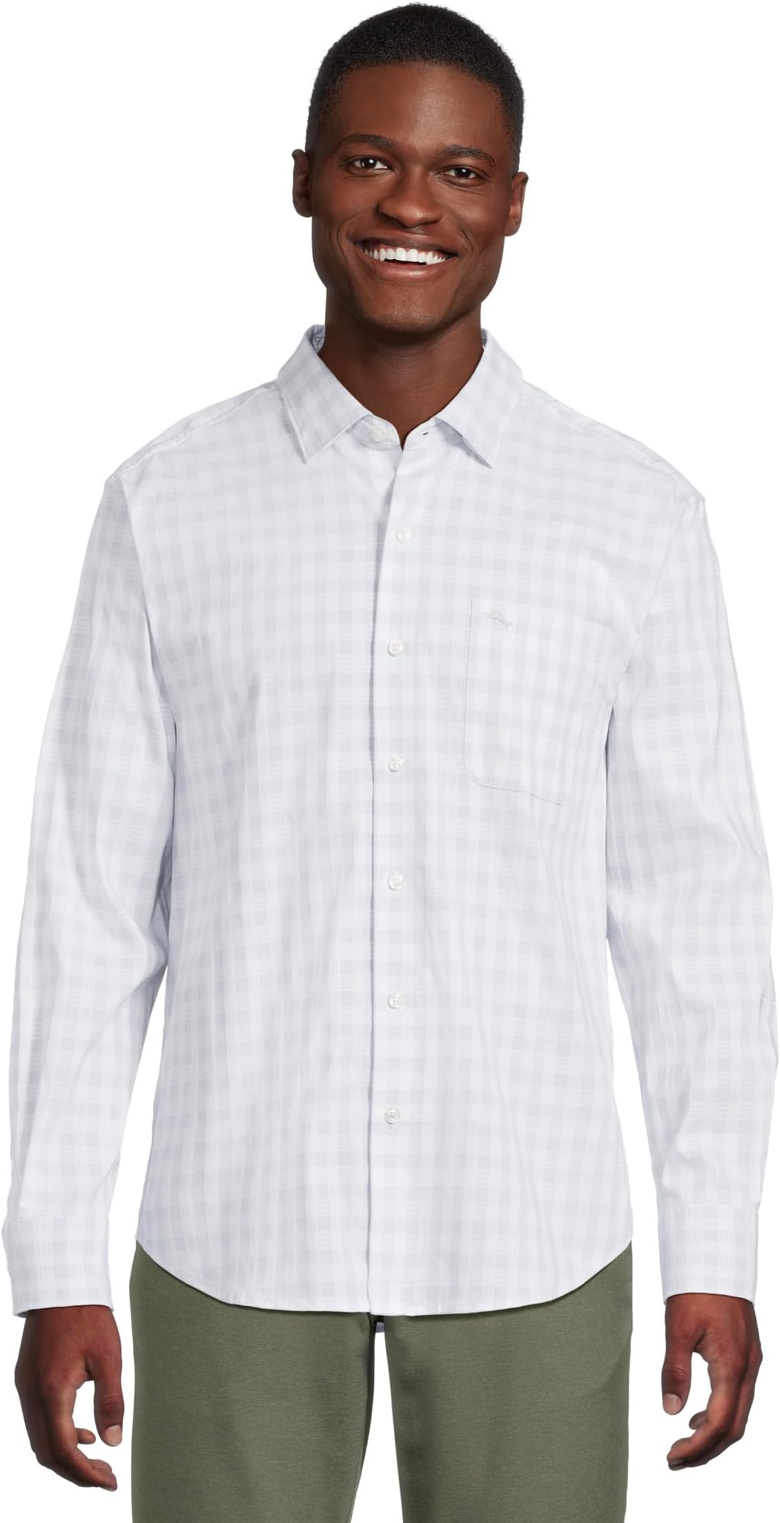 

Мужская рубашка Sarasota Stretch Nuevo Check Tommy Bahama, Fog Grey