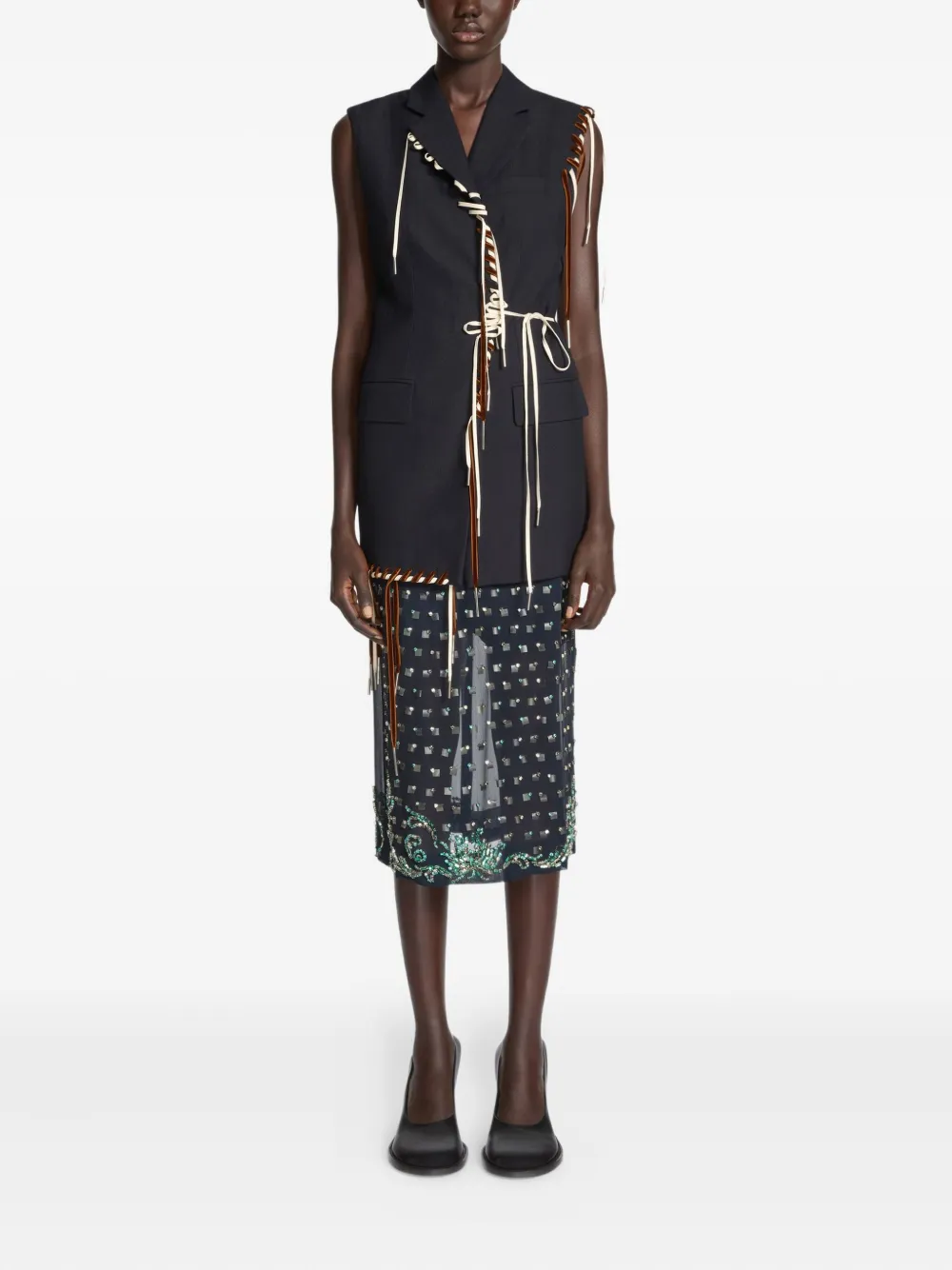 Туфли-лодочки с квадратным носком Dries Van Noten, черный — фото 4