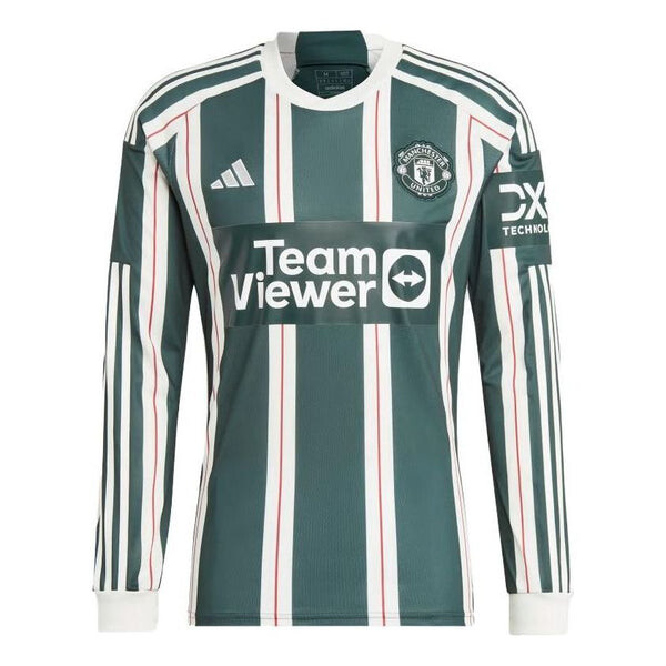 

Футболка manchester united 23 24 выездная футболка с длинным рукавом Adidas, зеленый
