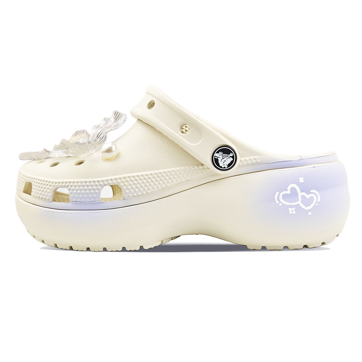 Crocs Классические платформенные клоги BNK Taro Purple Sauce женские костяного белого цвета, коробка Taro Purple Sauce Sweet Box, цвет Taro Purple Sauce-Sweet Box — фото 2