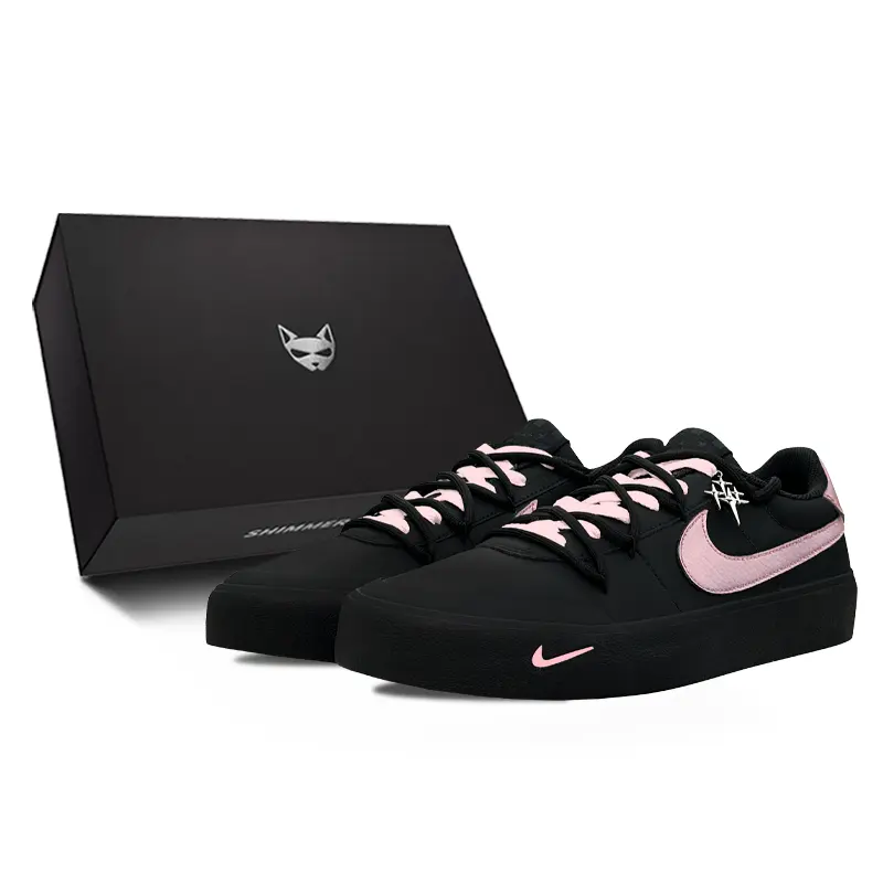 

Nike Кроссовки для скейтбординга Court Shot, мужские, низкие, черно-розовые