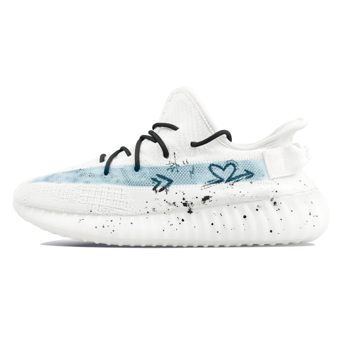 Кроссовки Yeezy Boost 350 V2 Casual Unisex Low Top Cyan Adidas Originals, White Blue