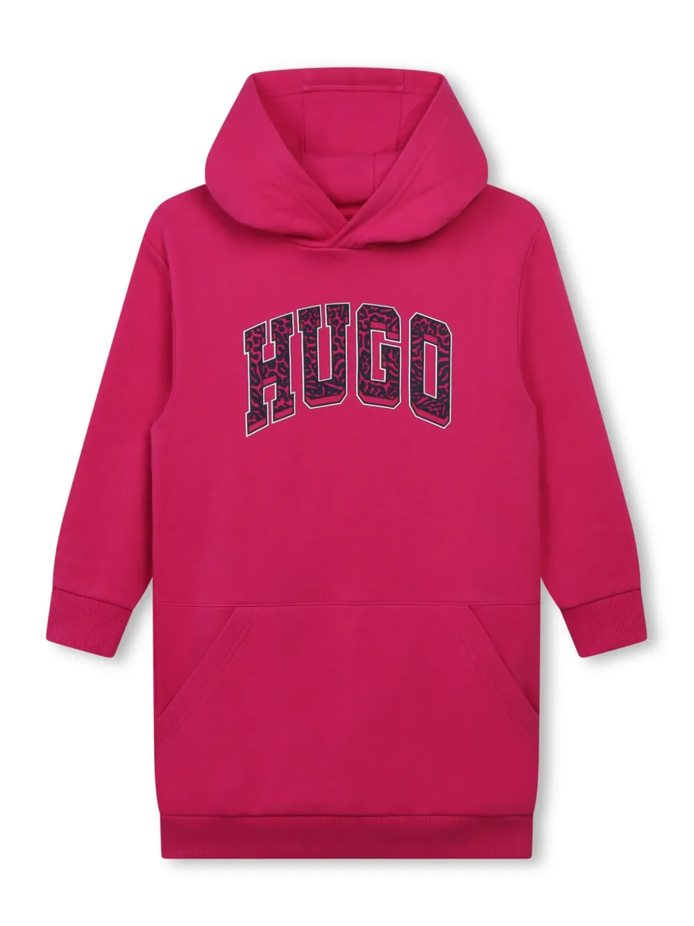 

Платье с капюшоном и логотипом HUGO KIDS, розовый