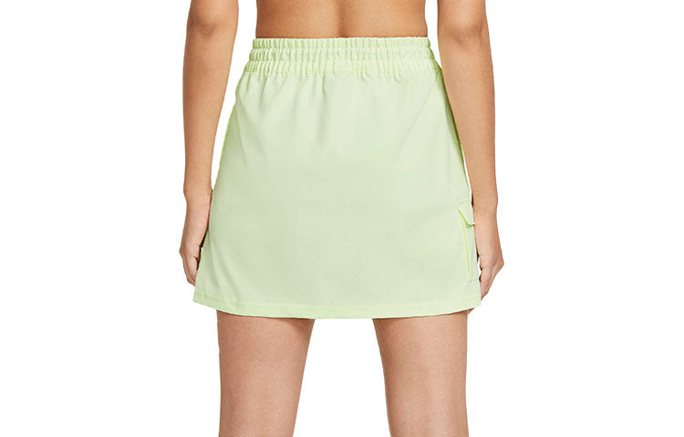 Юбка (WMNS) Nike Sportswear Swoosh Logo Woven Casual Sports Yellow Green — фото 2