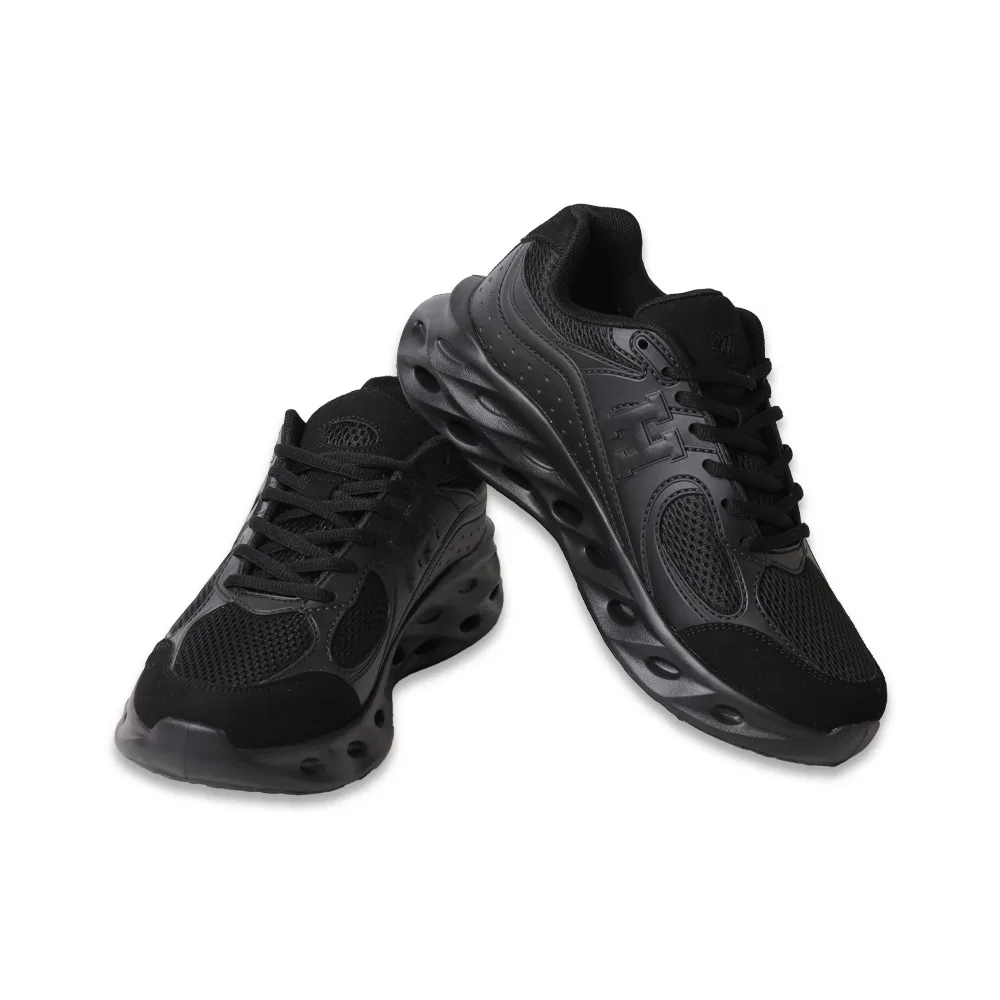 Мужские сетчатые кроссовки Ion чёрно-серые от Colemanshoes — фото 4