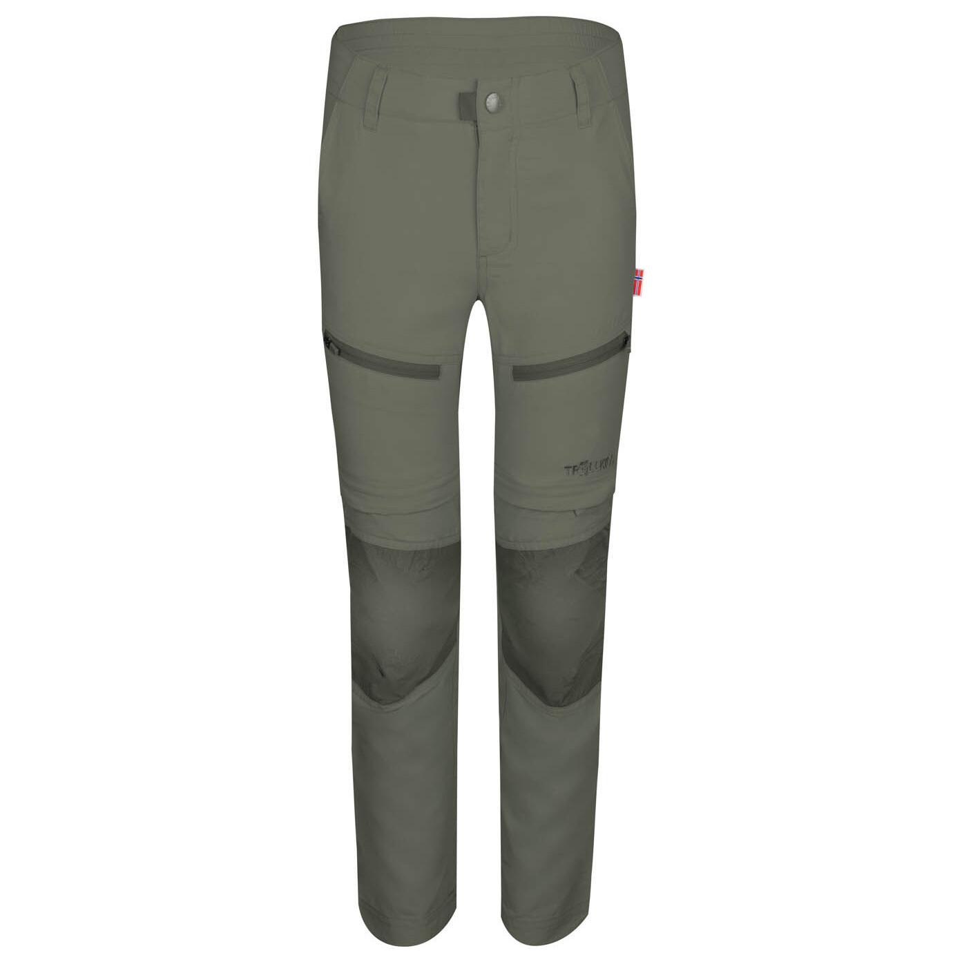 

Трекинговые брюки Trollkids Kid's Nordfjord Zip Off Slim Fit, цвет Clay Green