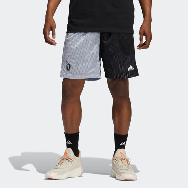 Шорты dame vis short casual basketball colorblock sports shorts black gray Adidas, черный — фото 2