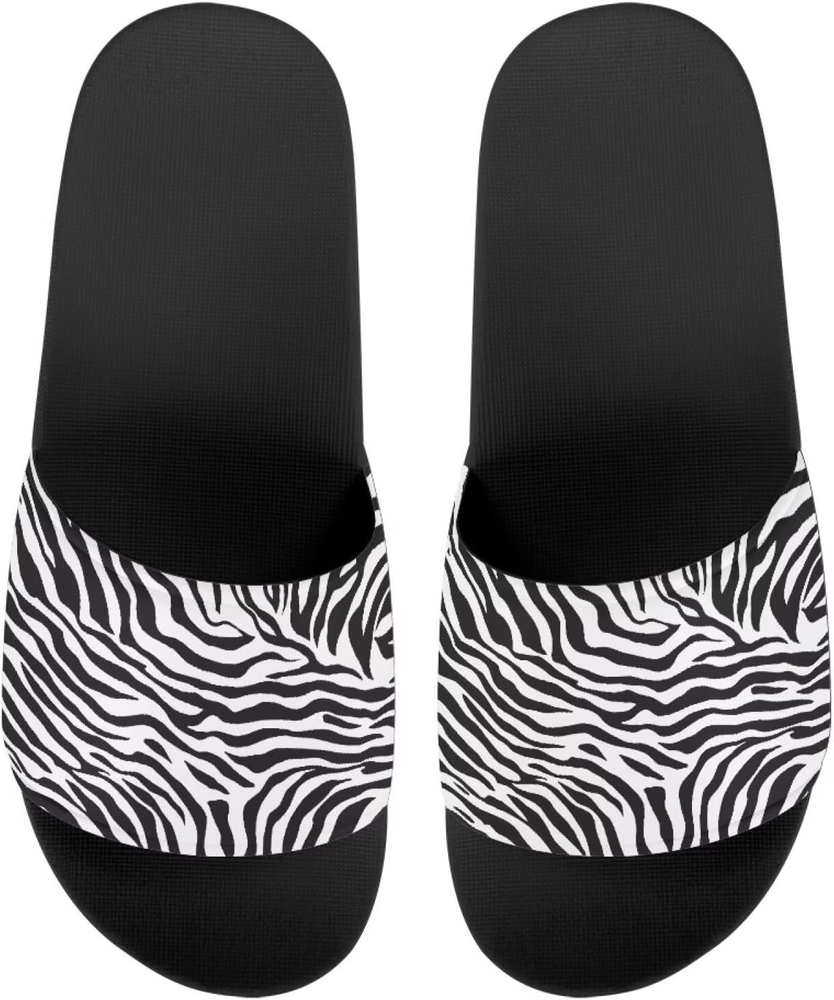 

Сандалии EVA с одной полосой, с рисунком подсолнухов, с мягкой подошвой, открытым носком, противоскользящие, на плоской подошве для женщин и мужчин Drnuikhe, Zebra Stripe Print