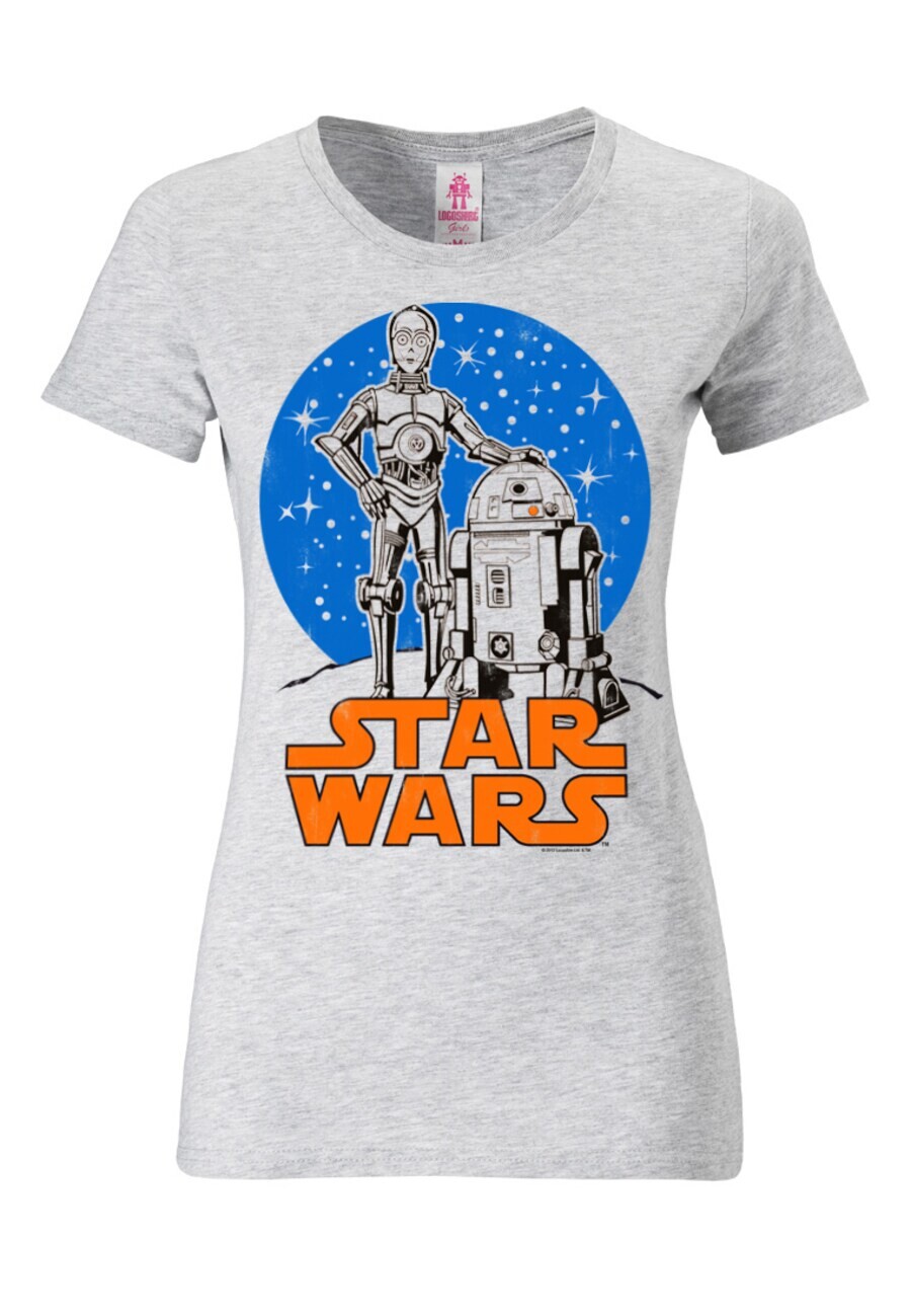 

Футболка LOGOSHIRT Shirt R2-D2 & C-3PO, пятнистый серый