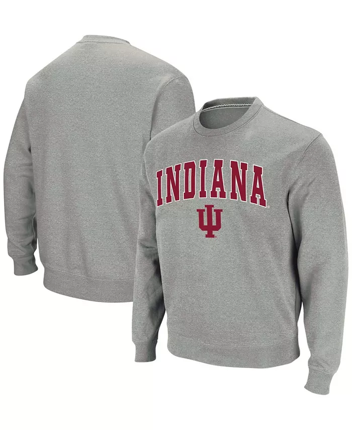 

Мужской свитшот с круглым вырезом Indiana Hoosiers с арочным логотипом Colosseum, серый