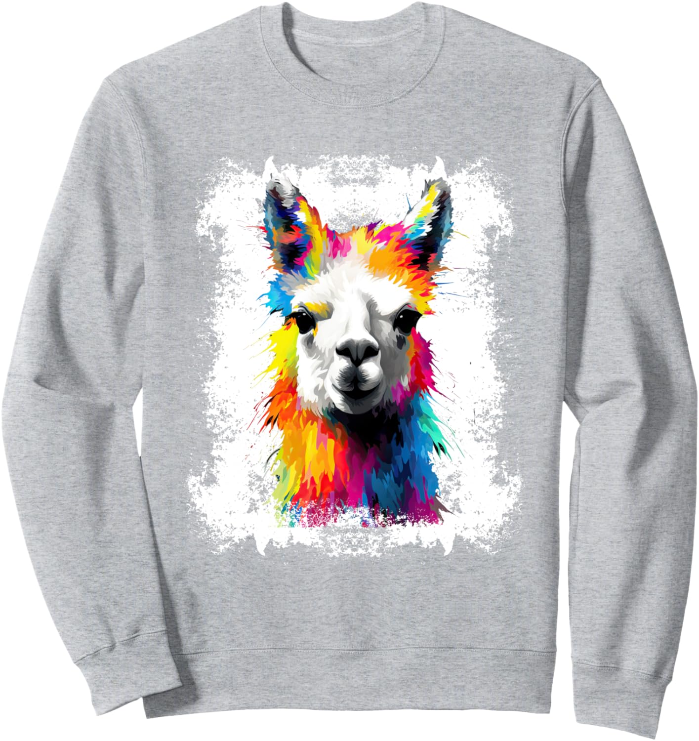 

Толстовка с изображением милой ламы и портретом альпаки, выполненным маслом Oil Print Animals, серый