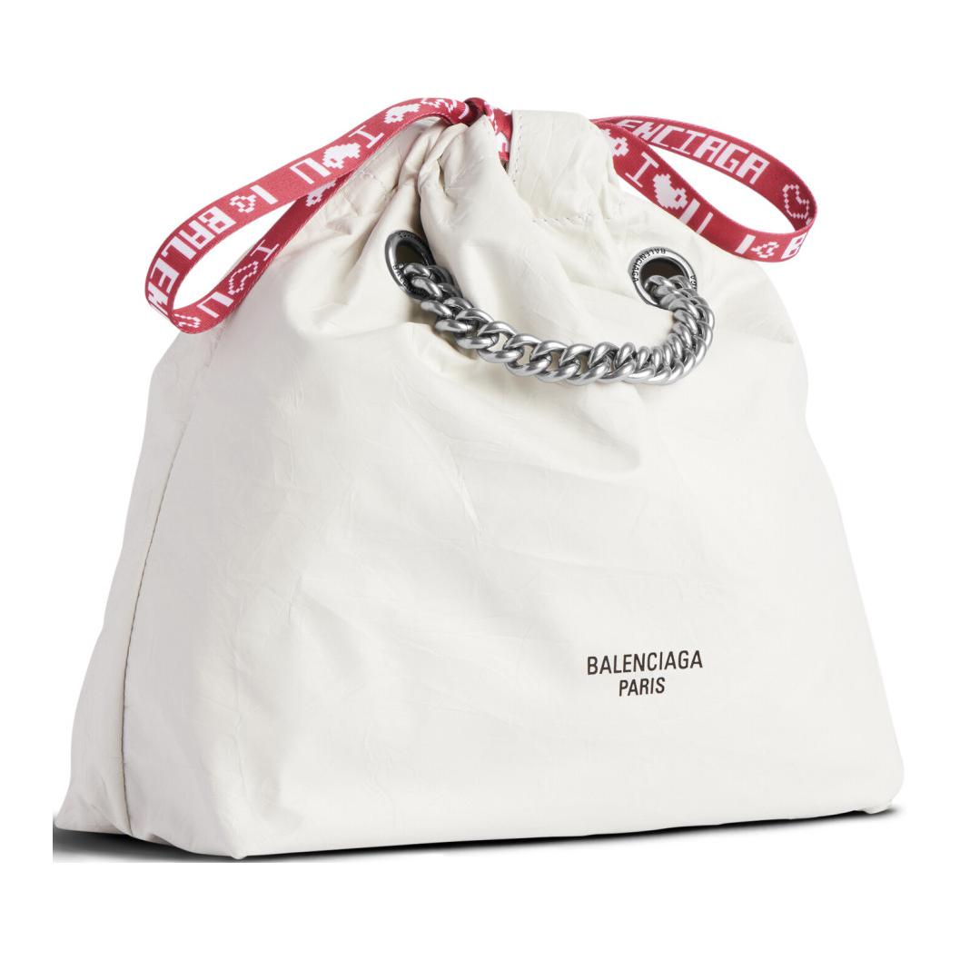 Balenciaga Сумка-тоут Crush из коровьей кожи, шоппер, сумка через плечо, кроссбоди маленькая женская white — фото 3