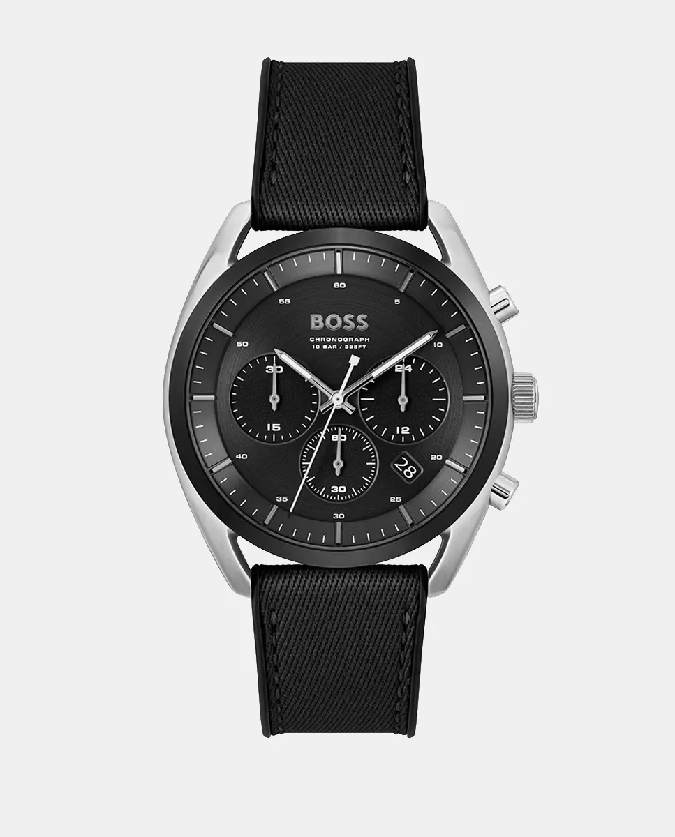 

Мужские часы Top 1514091 черный силиконовый хронограф Boss, черный