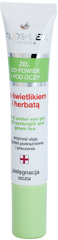 

Гель для кожи вокруг глаз с очанкой и зеленым чаем Floslek Pharma, 15 мл