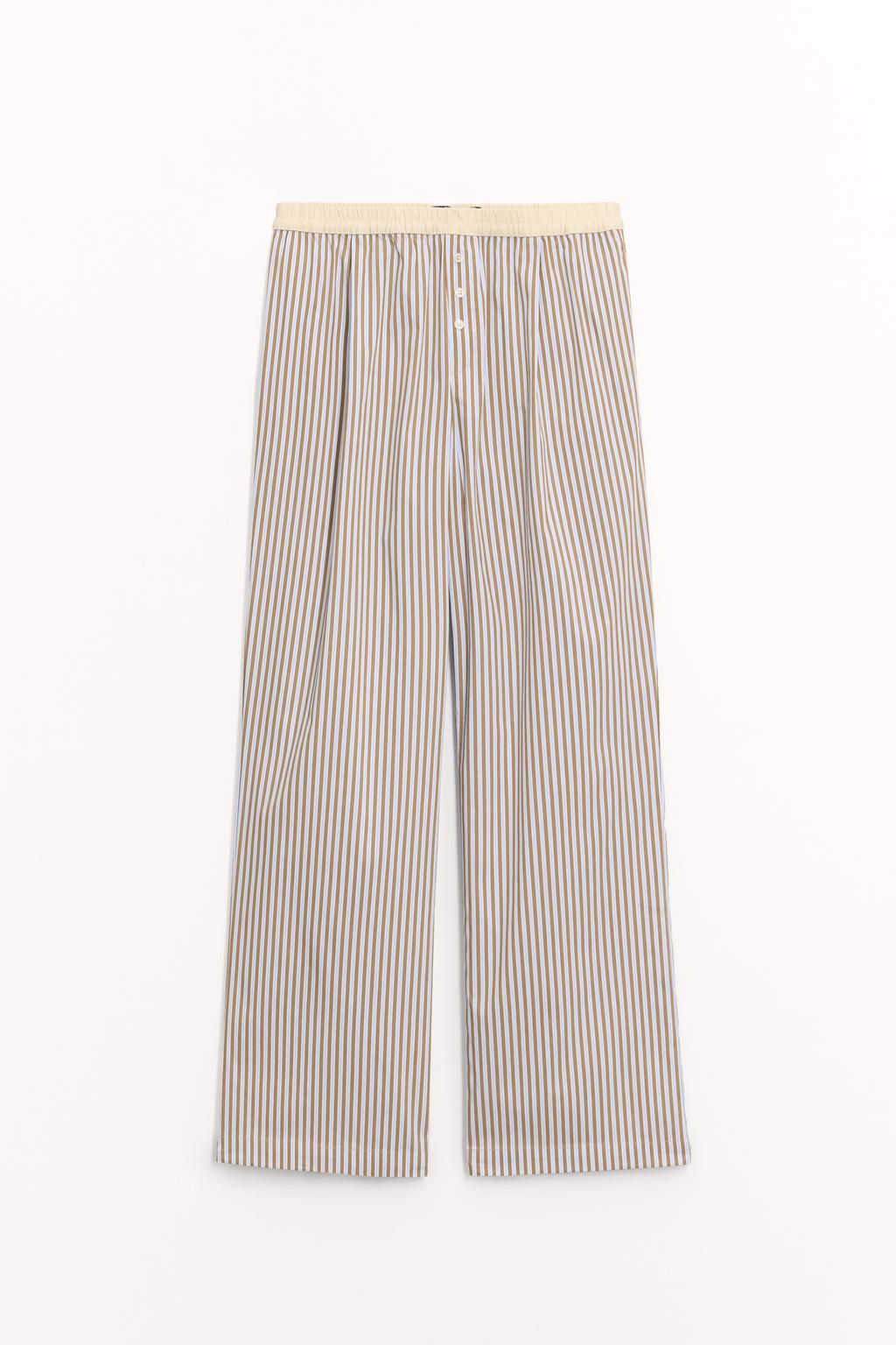 

Пижамные брюки в контрастную полоску ZARA, цвет Brown-Blue