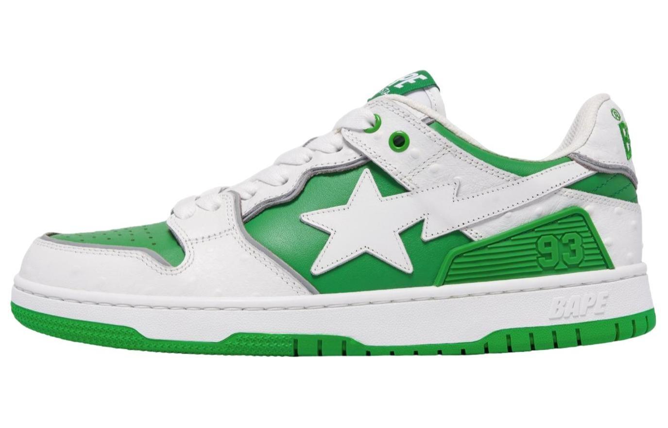 

Кроссовки BAPE A BATHING APE Sk8 Sta #1 Ostrich Pack White Black, черный