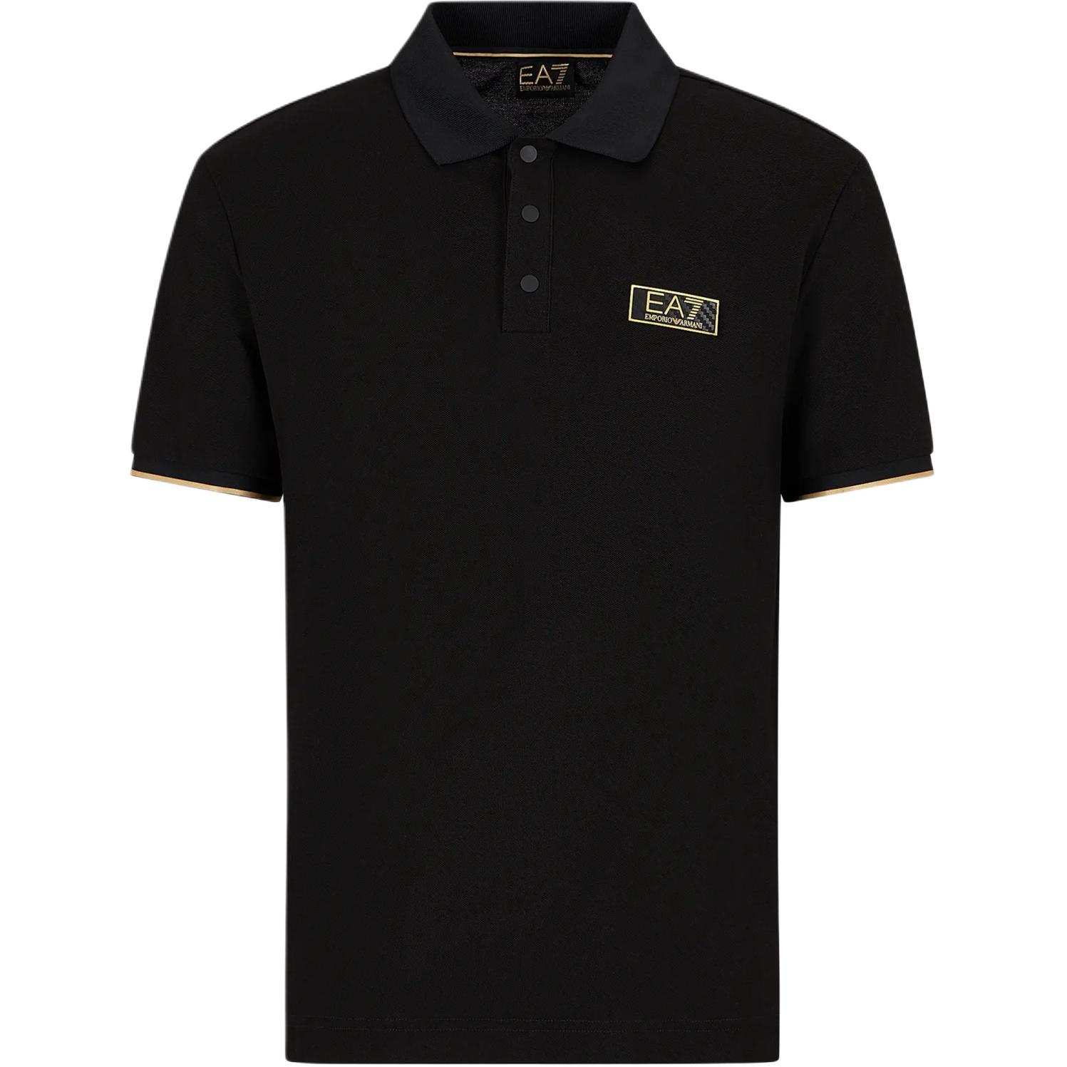 

Поло с логотипом на заплатке EMPORIO ARMANI, черный