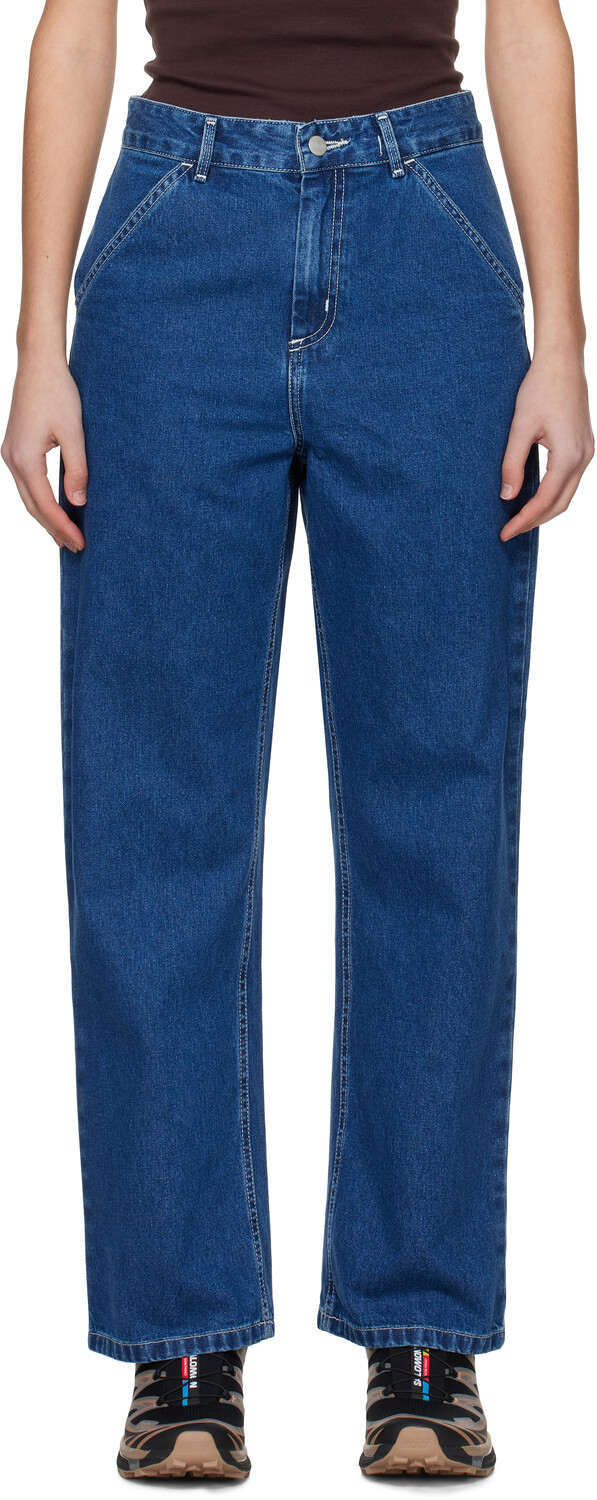 

Синие простые джинсы Carhartt Work In Progress, синий