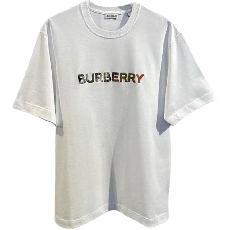 Футболка Burberry мужская белый с круглым вырезом