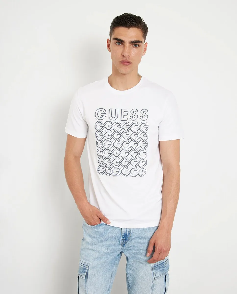 

Мужская футболка с логотипом спереди Guess, белый