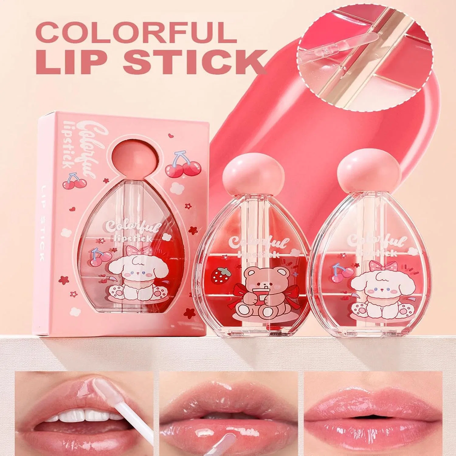 Палетка для губ 6 цветов Plumper Palette Kit, водостойкий цветной бальзам — фото 2