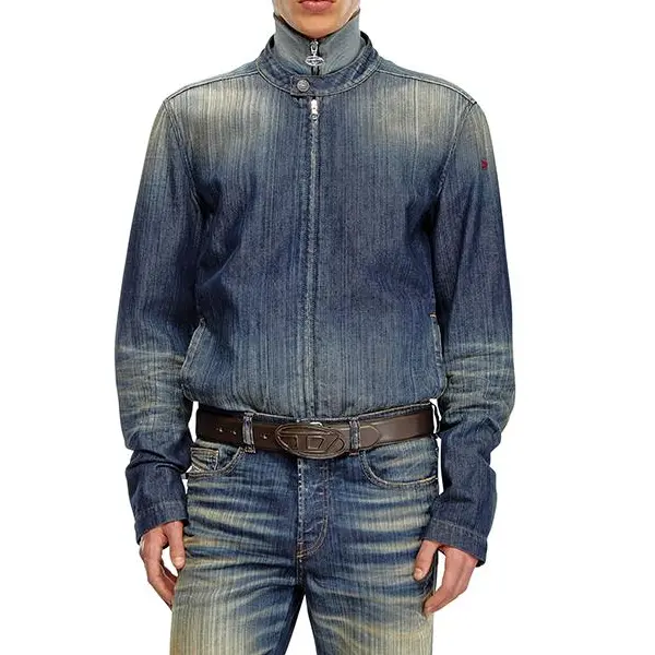 DIESEL Куртка джинсовая на молнии, Blue — фото 4
