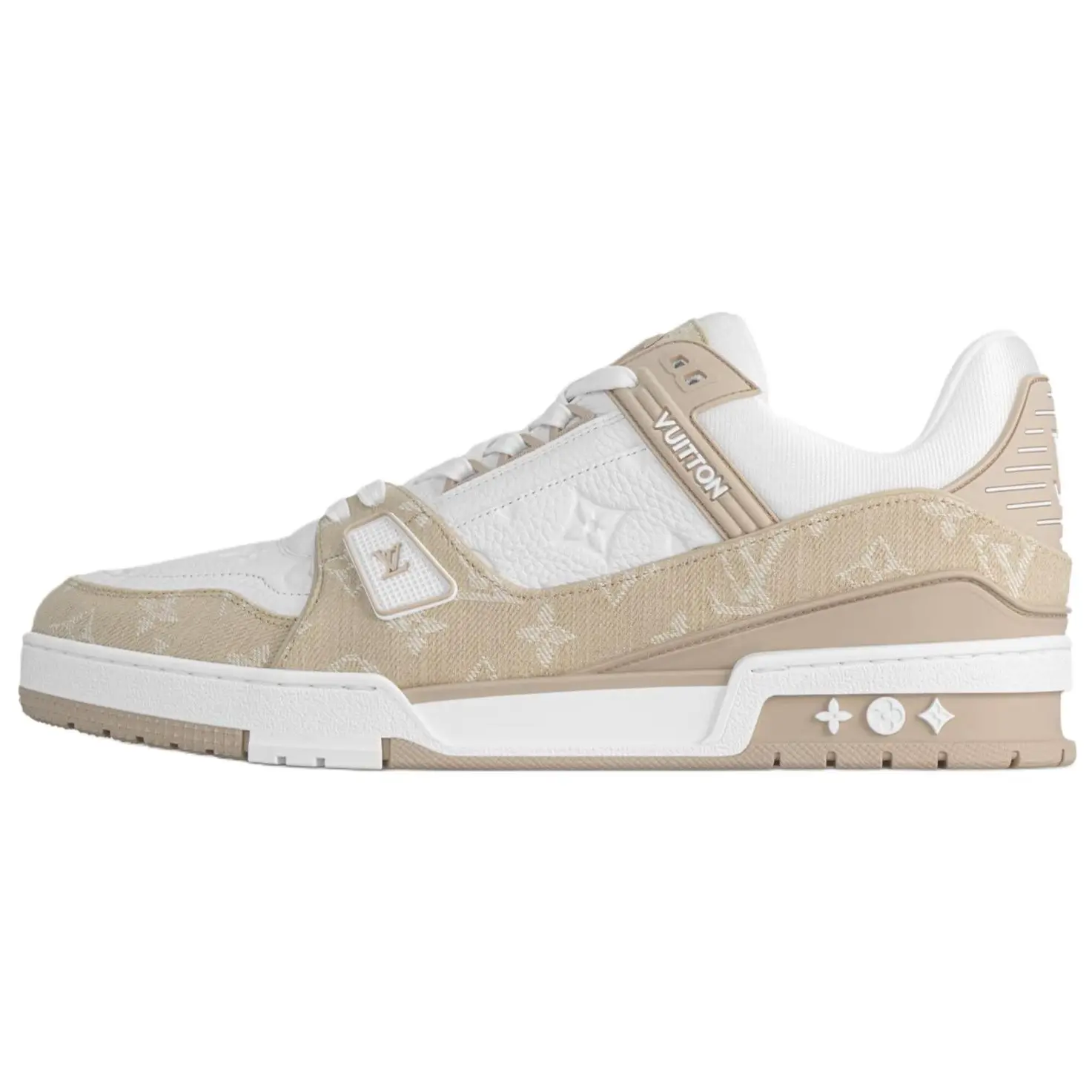 

LOUIS VUITTON Кроссовки для скейтбординга Trainer Low Top, бежевые, мужские