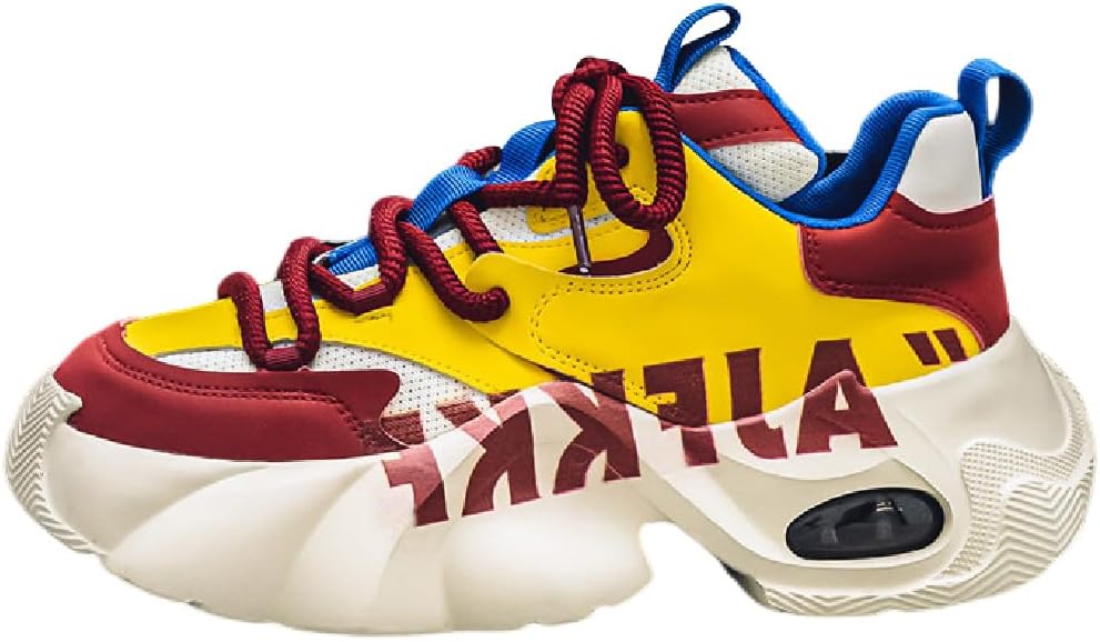 

Мужские спортивные кроссовки для ходьбы с сеткой, удобные, с буквенным принтом, повседневные с массивной подошвой Lexamen, красный