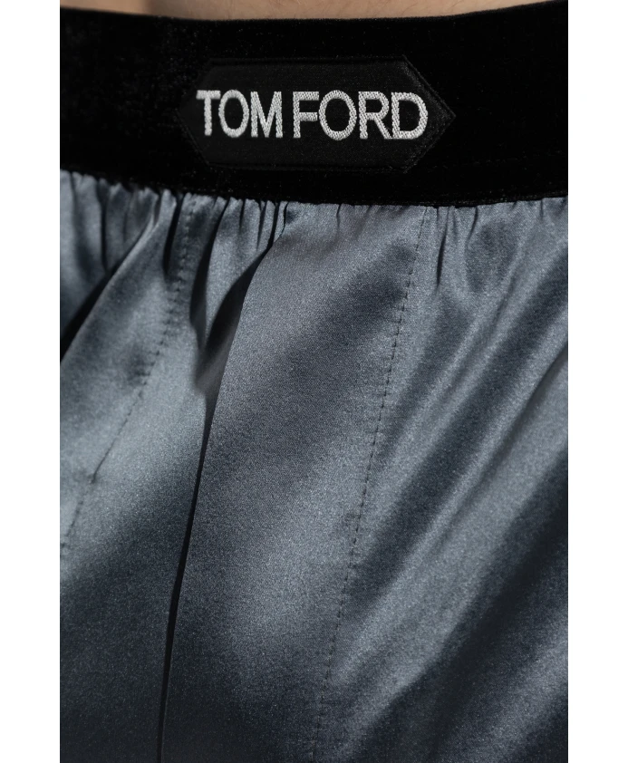 Шелковое нижнее белье-шорты Tom Ford, серый — фото 4