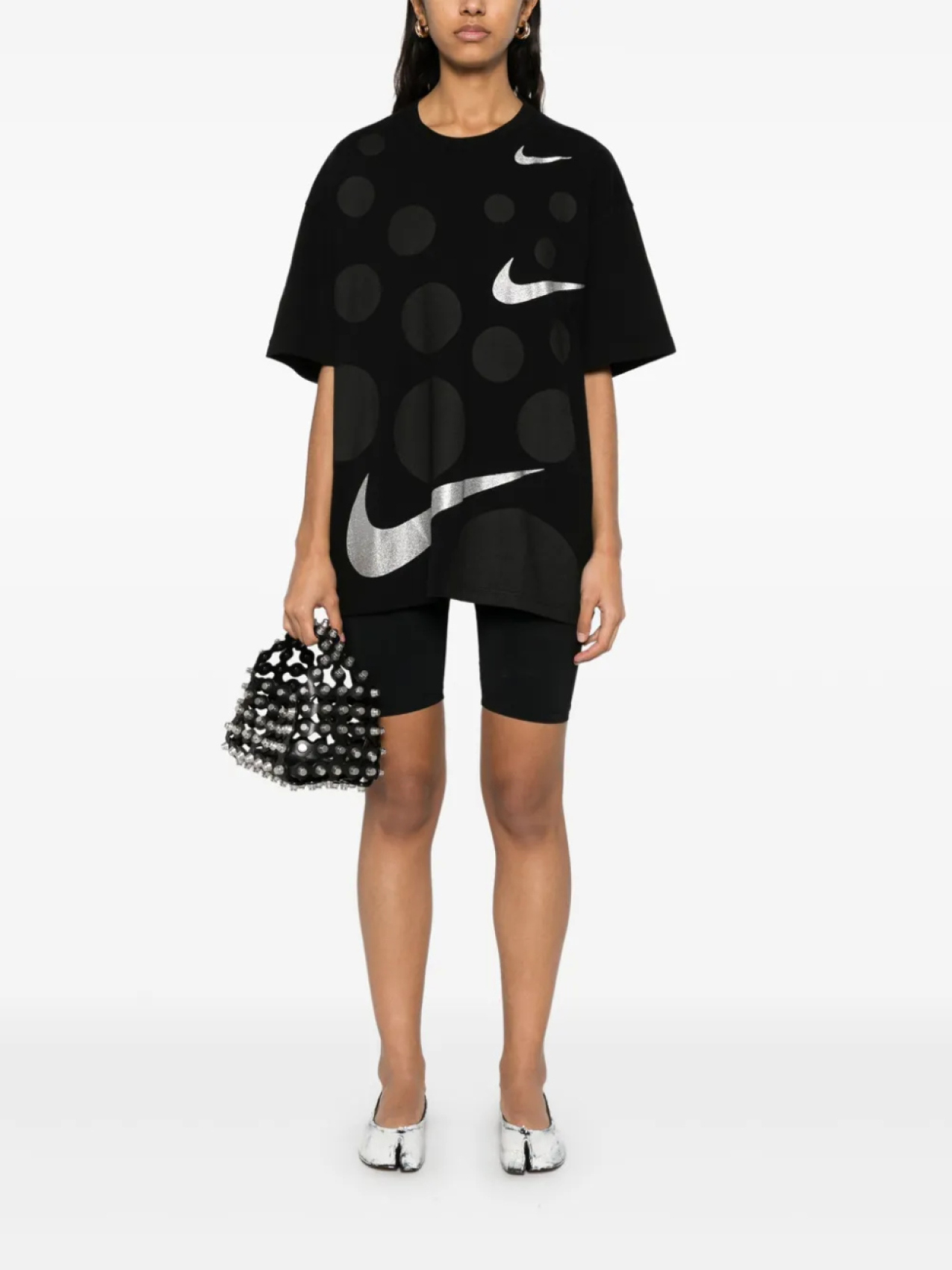 Футболка с логотипом Swoosh из коллаборации с Nike Comme Des Garçons, черный — фото 3