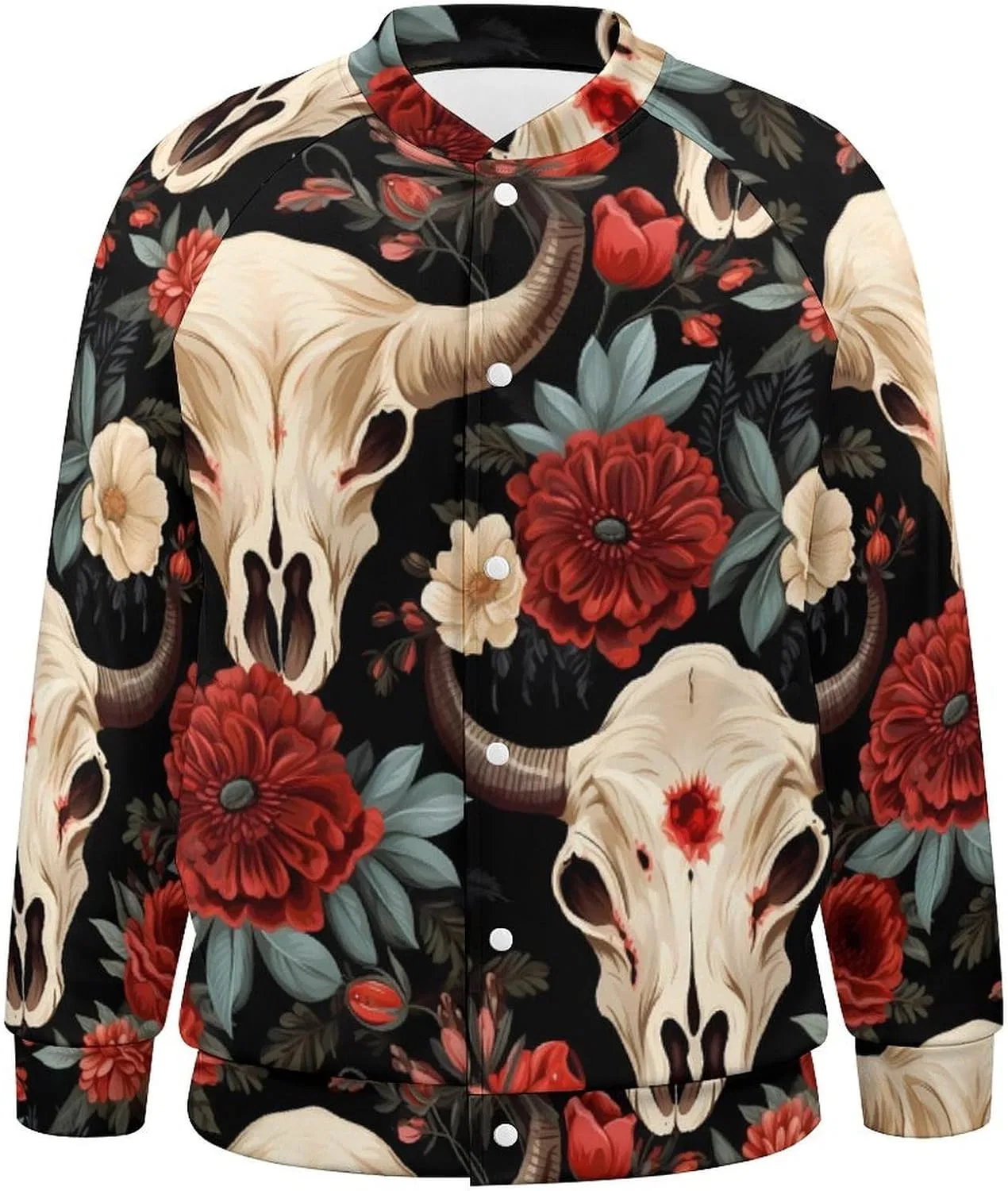 Мужская университетская куртка Bull Skull, легкая куртка-бомбер, повседневная бейсбольная куртка-бомбер — фото 4