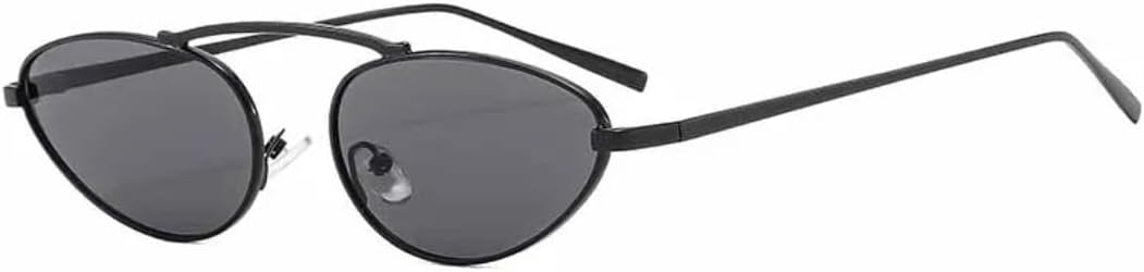 

Панк-роскошные металлические солнцезащитные очки в маленькой оправе «кошачий глаз» для женщин и мужчин, для активного отдыха на природе и вождения, трендовые, с защитой от УФ-излучения UV400 TVTBBVV, Black Gray