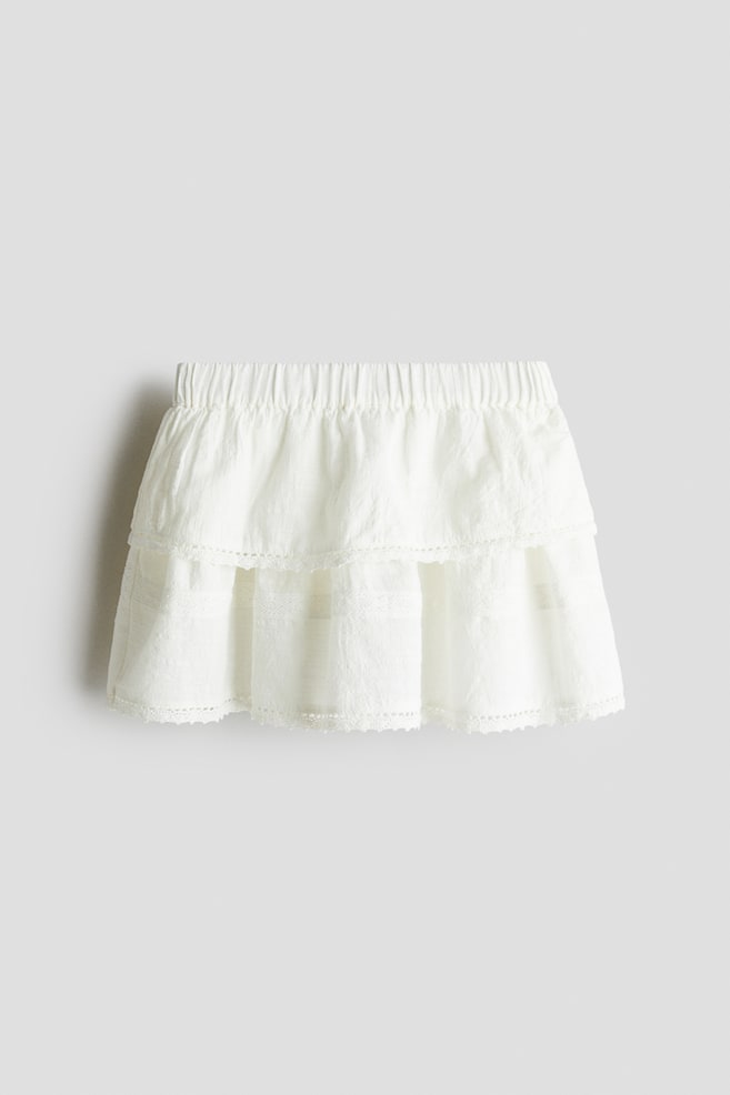 

Юбка из хлопка с кружевной отделкой H&M, белый