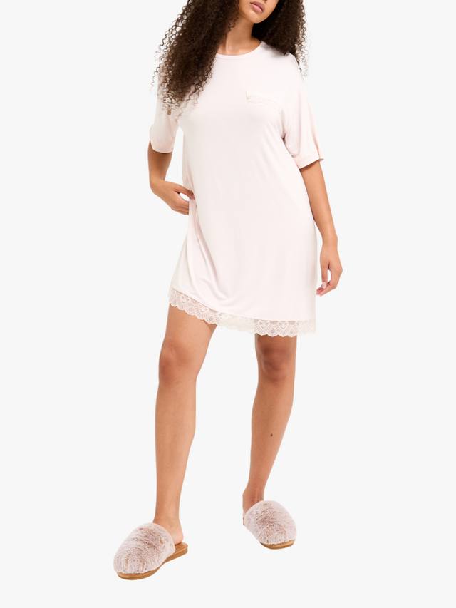 

Бамбуковая кружевная ночная сорочка Nightdress Pretty You London, Powder Puff