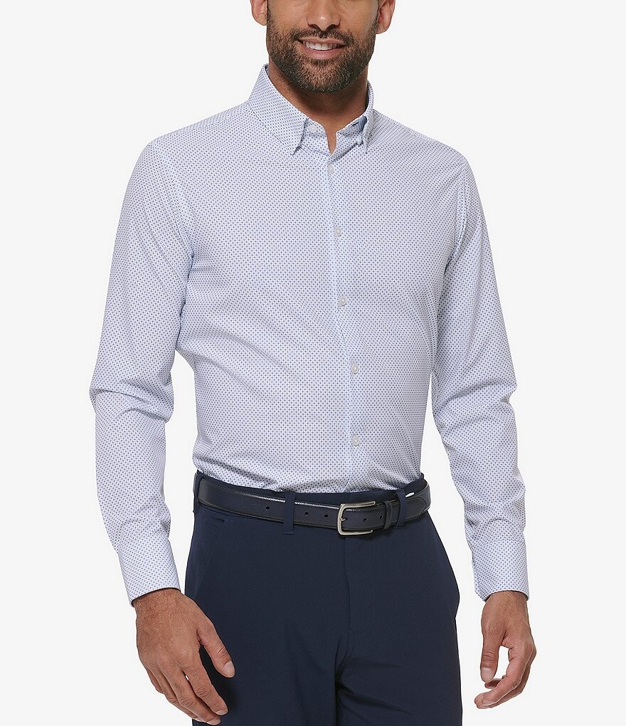 

Mizzen+Main Leeward Plus Эластичная рубашка с длинными рукавами и принтом Performance, синий